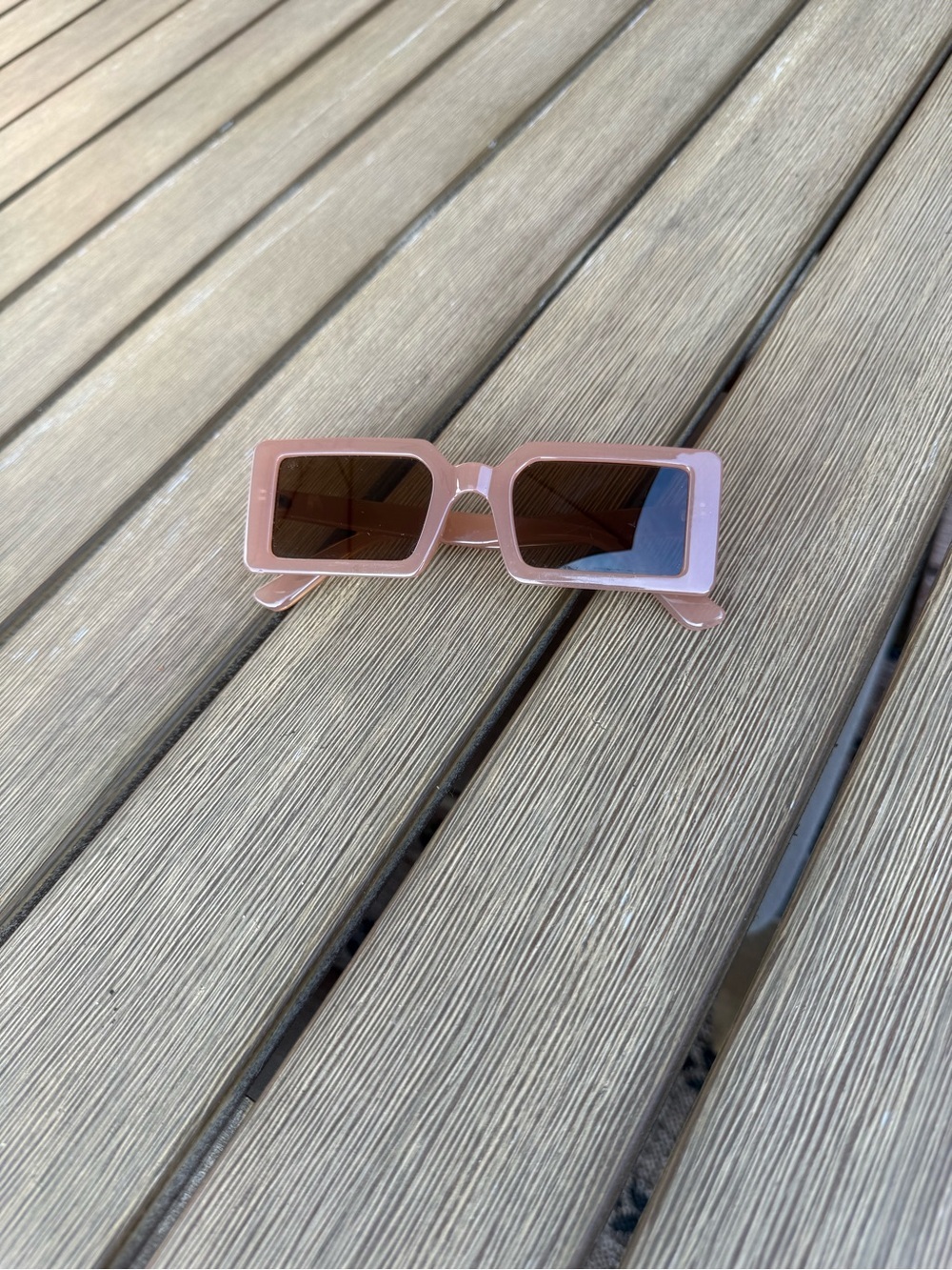 Pink Rectangle Y2K Sunglasses Retro Slim Frame Shades